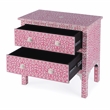 Beaumont Lane Wood Transitional Pink Bone Inlay Accent Chest