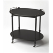 Beaumont Lane Wood Traditional 2 Tier Bar Cart - Black Licorice