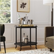 Beaumont Lane Wood Traditional 2 Tier Bar Cart - Black Licorice
