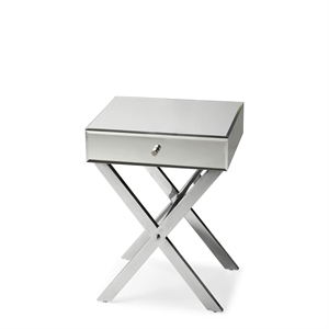 Beaumont Lane Contemporary Stainless Steel Mirrored Side Table