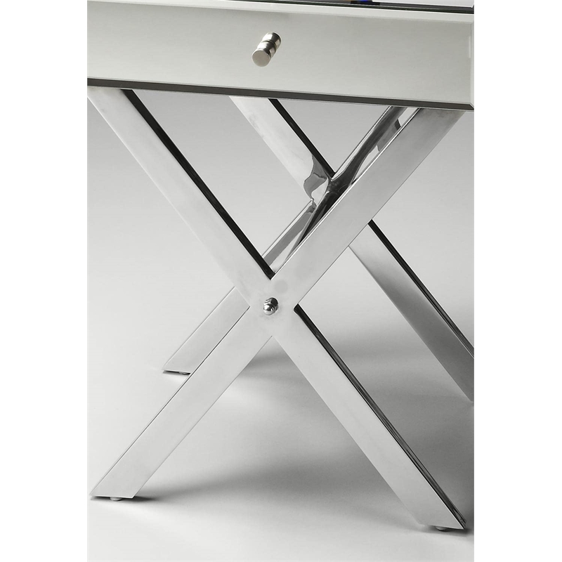 Beaumont Lane Contemporary Stainless Steel Mirrored Side Table