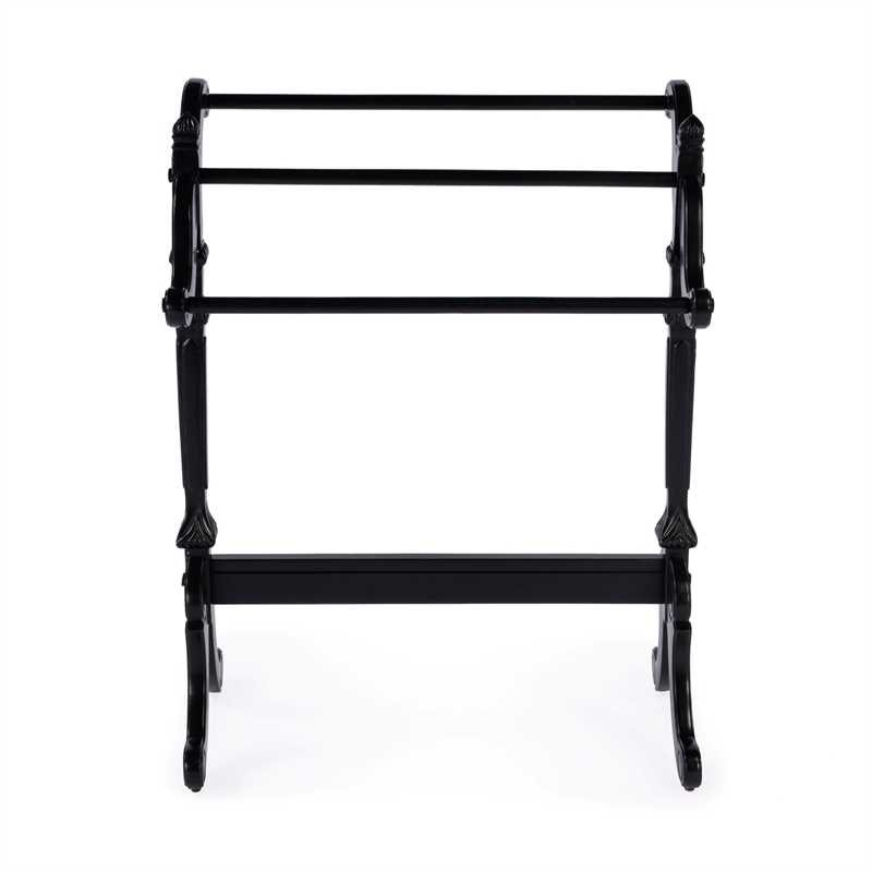 Beaumont Lane Modern Traditional Wood Blanket Stand in Black