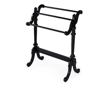 Beaumont Lane Modern Traditional Wood Blanket Stand in Black