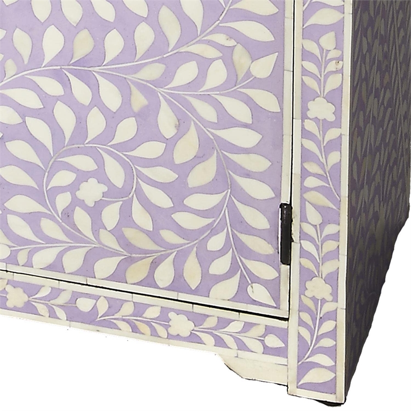Beaumont Lane Transitional Lavender Bone Inlay Console Chest