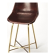 Beaumont Lane Transitional Contemporary Leather Bar Stool in Brown