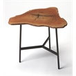 Beaumont Lane Modern Wood Farmhouse Live Edge End Table in Brown