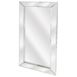 Beaumont Lane Contemporary Mirrored Wall Mirror in Silver Finish