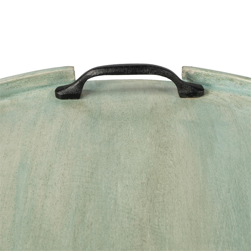 Beaumont Lane Modern Transitional Solid Wood Serving Tray in Green