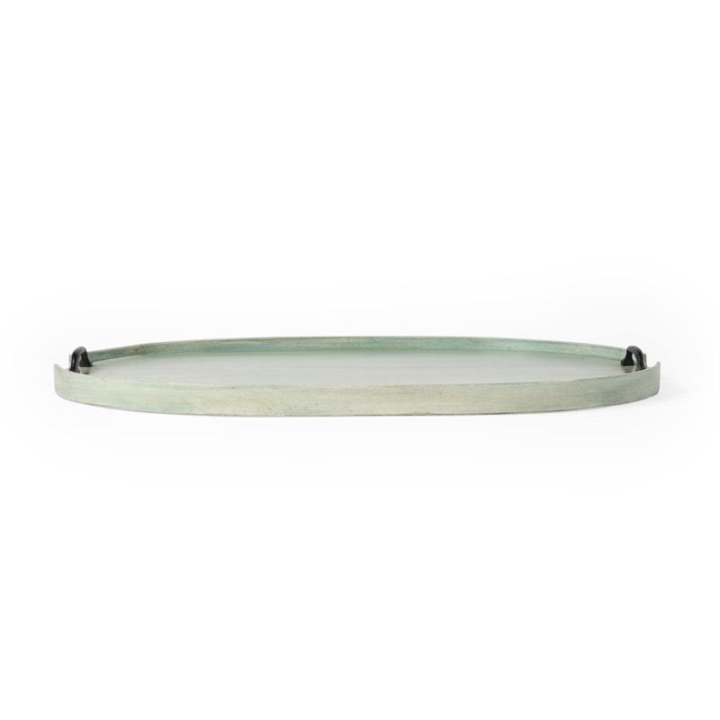 Beaumont Lane Modern Transitional Solid Wood Serving Tray in Green