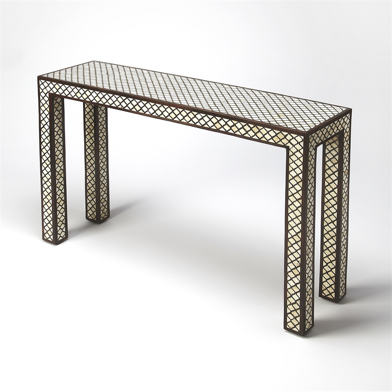 Beaumont Lane Wood Contemporary Console Table in Gold Finish