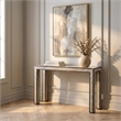 Beaumont Lane Wood Contemporary Console Table in Gold Finish