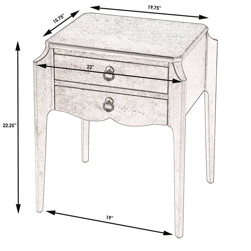 Beaumont Lane Modern Transitional Wood End Table in Glossy White