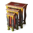 Beaumont Lane Modern Wood Transitional Hand Painted Nesting Tables