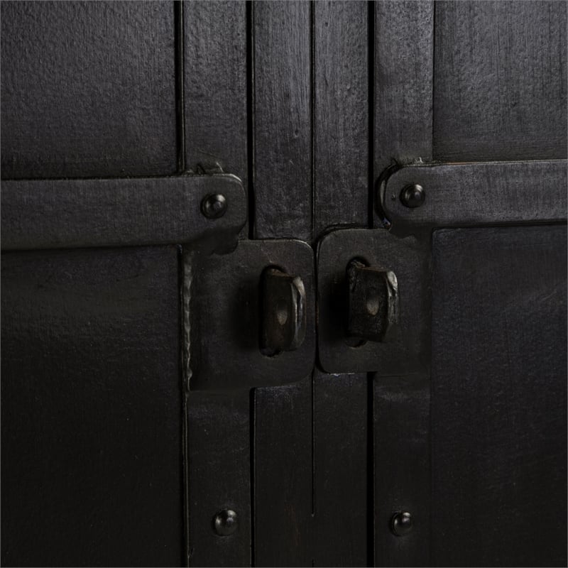 Beaumont Lane Modern Industrial Iron Console Cabinet - Black
