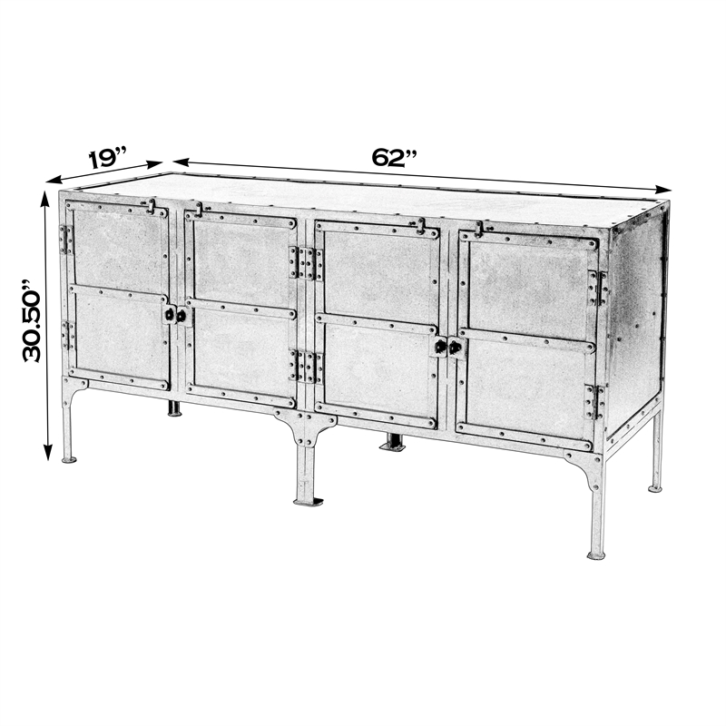 Beaumont Lane Modern Industrial Iron Console Cabinet - Black