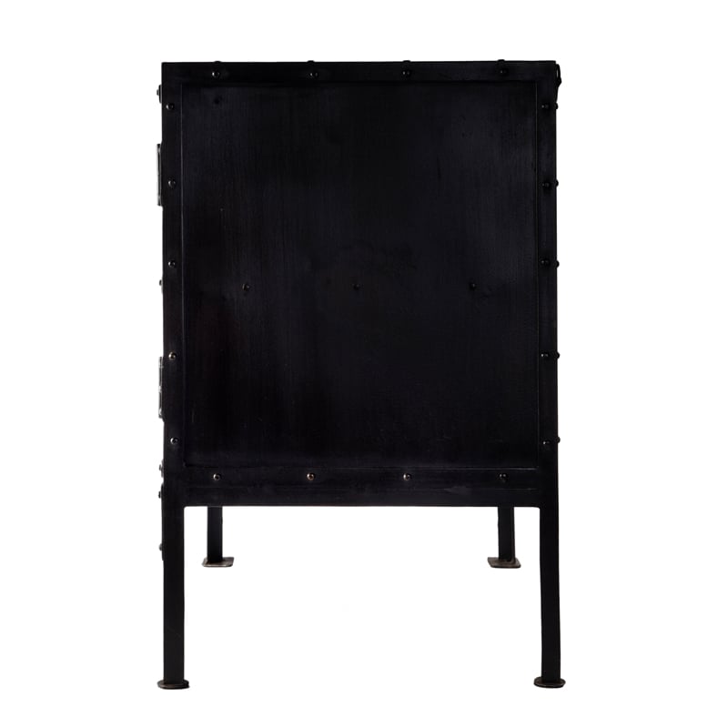 Beaumont Lane Modern Industrial Iron Console Cabinet - Black