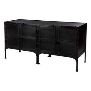 Beaumont Lane Modern Industrial Iron Console Cabinet - Black