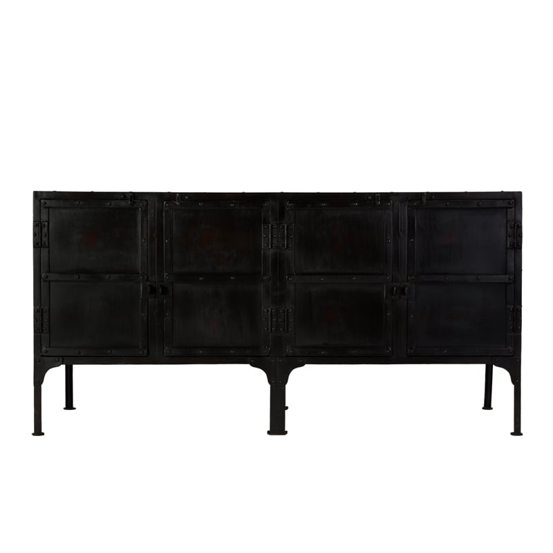 Beaumont Lane Modern Industrial Iron Console Cabinet - Black