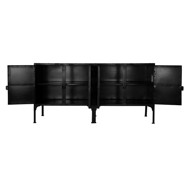 Beaumont Lane Modern Industrial Iron Console Cabinet - Black
