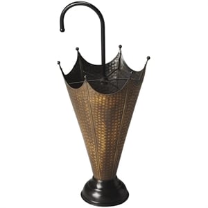 Beaumont Lane Metal Transitional Antique Brass Umbrella Stand