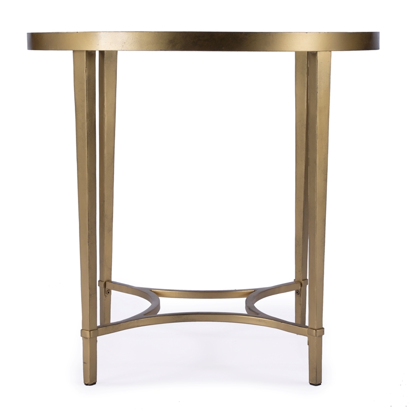 Beaumont Lane Contemporary Glass And Metal Side Table - Gold