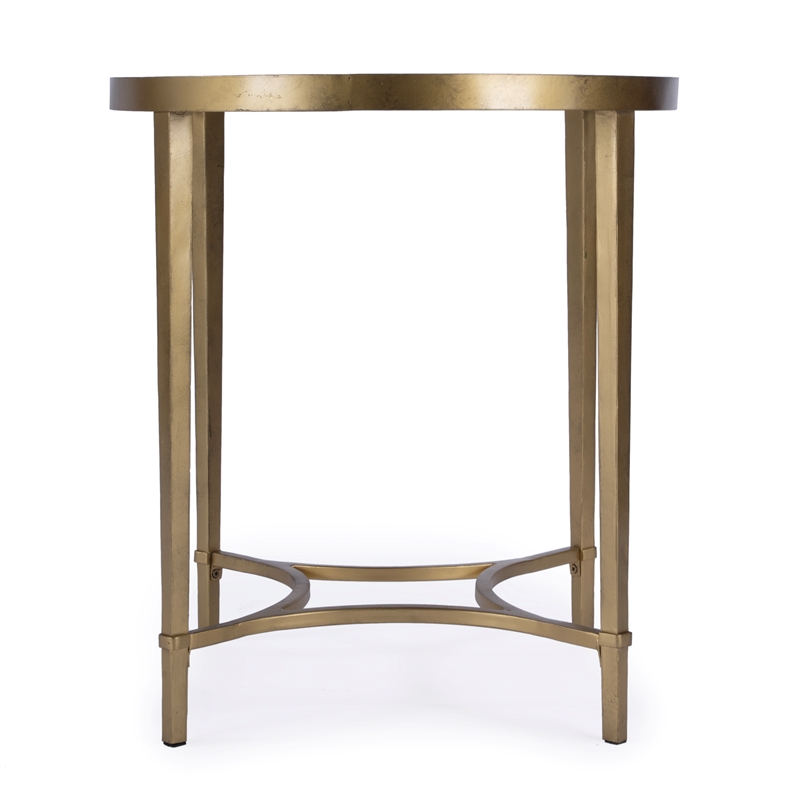 Beaumont Lane Contemporary Glass And Metal Side Table - Gold