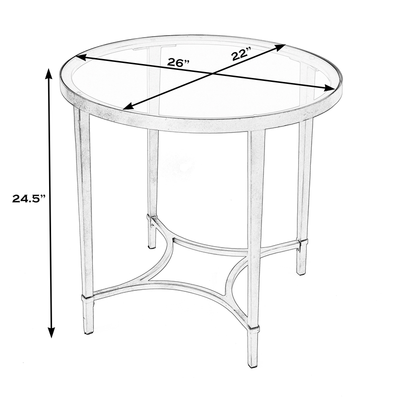 Beaumont Lane Contemporary Glass And Metal Side Table - Gold