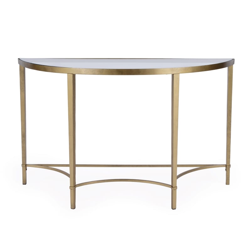 Beaumont Lane Contemporary Gold Finish Demilune Console Table