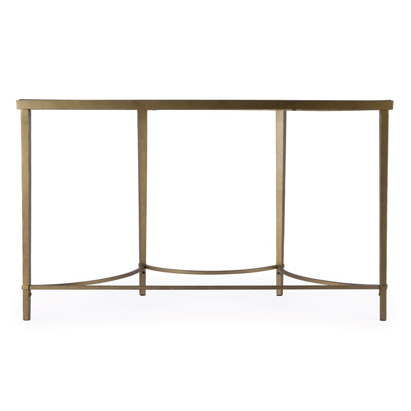 Beaumont Lane Contemporary Gold Finish Demilune Console Table