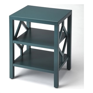 Beaumont Lane Modern / Contemporary Wood End Table in Teal Finish
