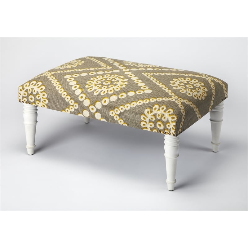 Beaumont Lane Traditional Upholstered Cocktail Ottoman - Multicolor