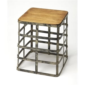 Beaumont Lane Industrial Chic Cast Iron End Table in Brown Finish