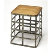 Beaumont Lane Industrial Chic Cast Iron End Table in Brown Finish