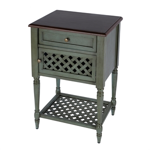 Beaumont Lane Modern Traditional Rustic Wood End Table - Green