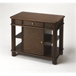Beaumont Lane Modern Traditional Rattan Kitchen Island in Brown