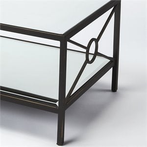 Beaumont Lane Modern Transitional Metal and Mirror Coffee Table