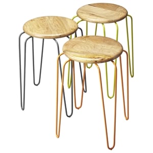 Beaumont Lane Modern Transitional Wood and Iron Stackable Stools