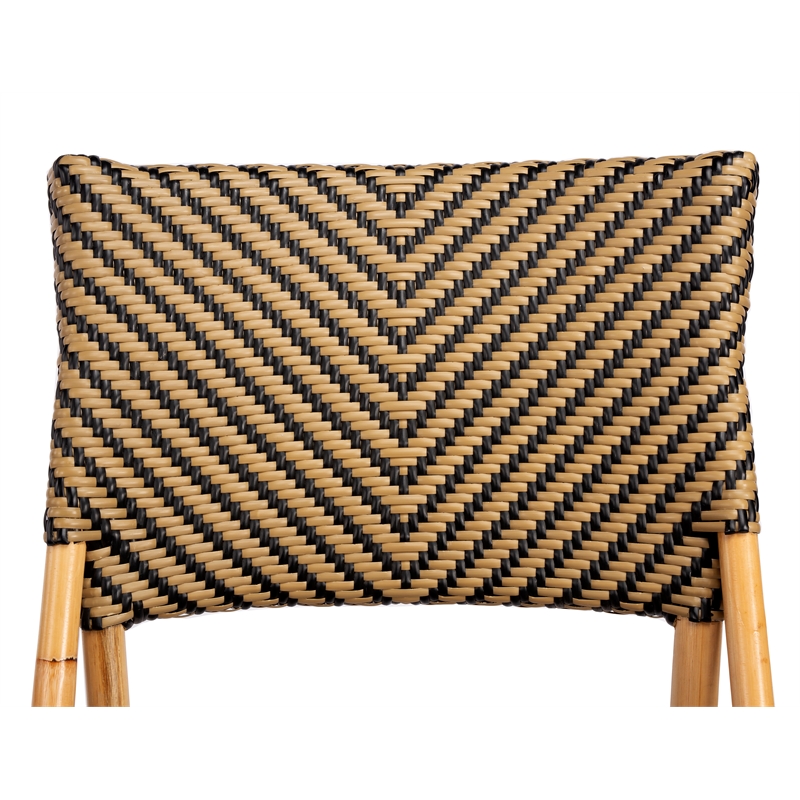 Beaumont Lane Modern Transitional Rattan Dining Chair In Brown
