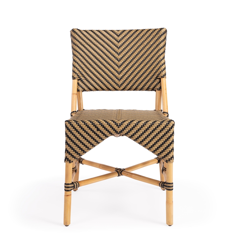 Beaumont Lane Modern Transitional Rattan Dining Chair In Brown
