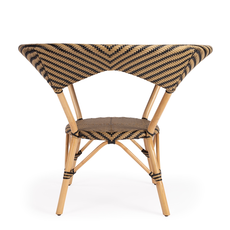 Beaumont Lane Traditional Brown and Beige Rattan Dining Table