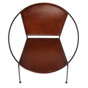 Beaumont Lane Contemporary Brown Leather Accent Chair in Brown