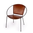 Beaumont Lane Contemporary Brown Leather Accent Chair in Brown