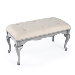 Beaumont Lane Modern Wood Traditional Powder Gray Finish Bench