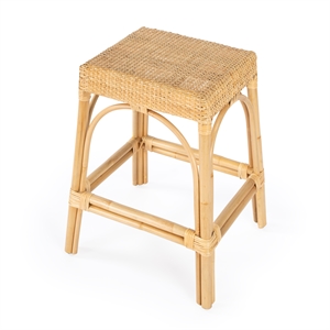 Beaumont Lane Coastal Rectangular Rattan 24.5&quot Counter Stool - Natural