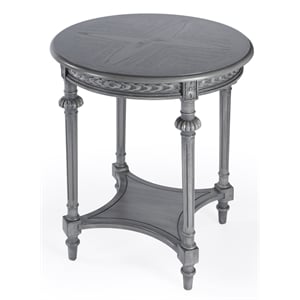 Beaumont Lane Modern Traditional Round Gray Finish Wood Lamp Table