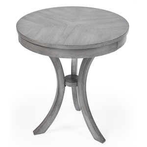 Beaumont Lane Transitional Wood Side Table In Powder Grey Driftwood
