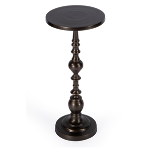Beaumont Lane Transitional Round Bronze Aluminum Pedestal End Table