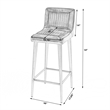 Beaumont Lane Contemporary Black Leather Bar Stool in Black Finish