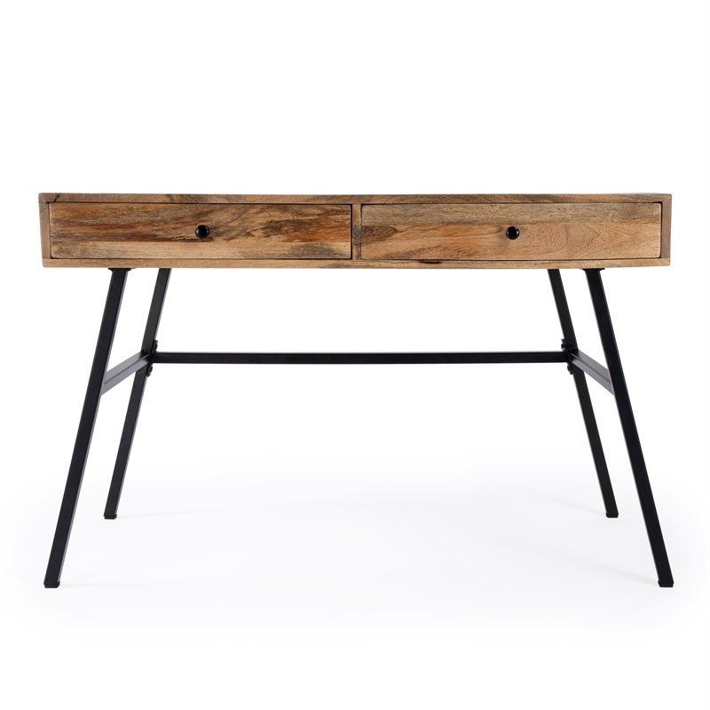 Beaumont Lane Modern Metal Mid-Century Wooden Brown Finish Desk