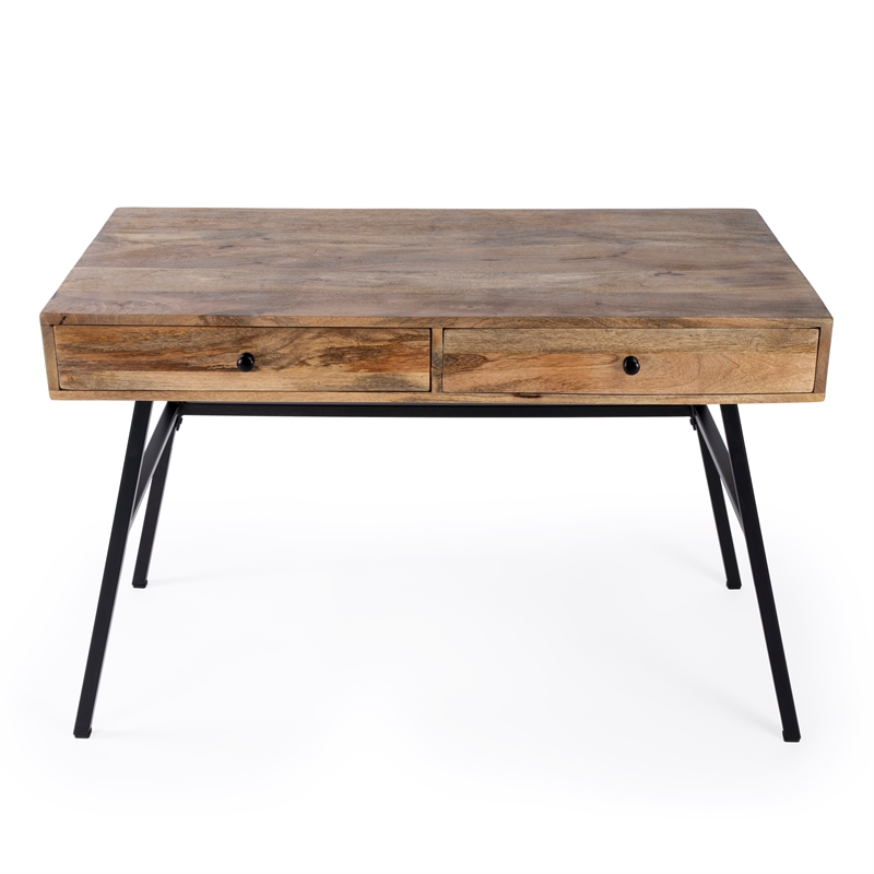 Beaumont Lane Modern Metal Mid-Century Wooden Brown Finish Desk